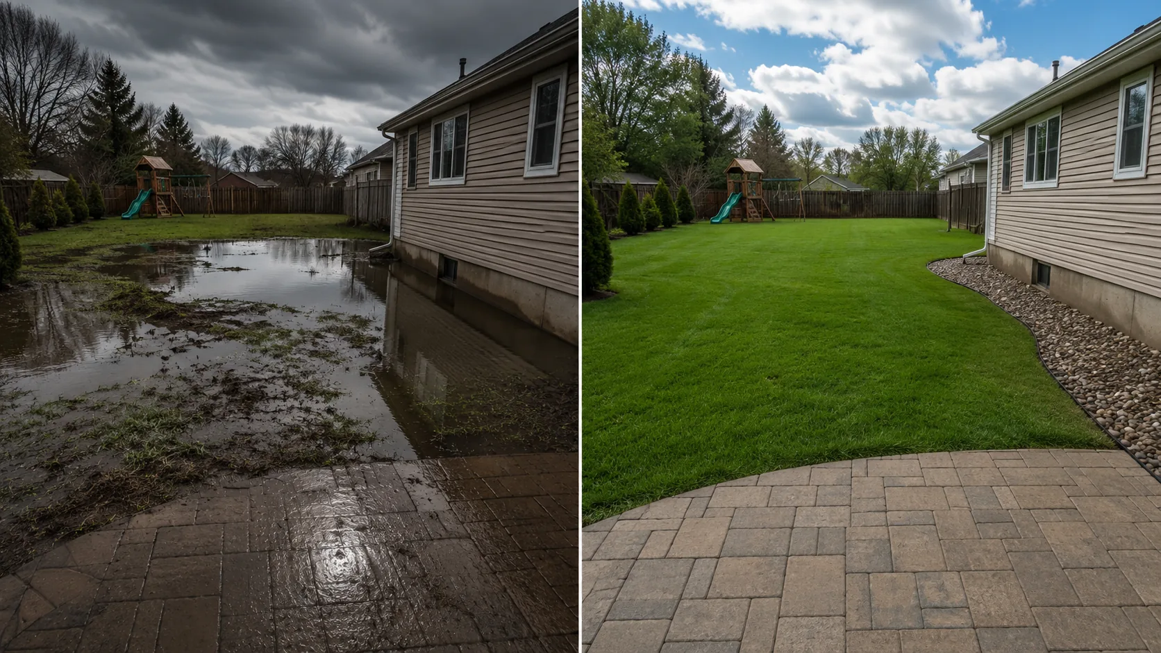 French Drain Installation example